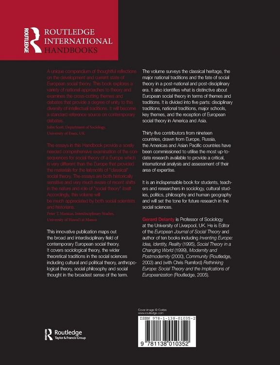 Produktbild: Handbook of Contemporary European Social Theory