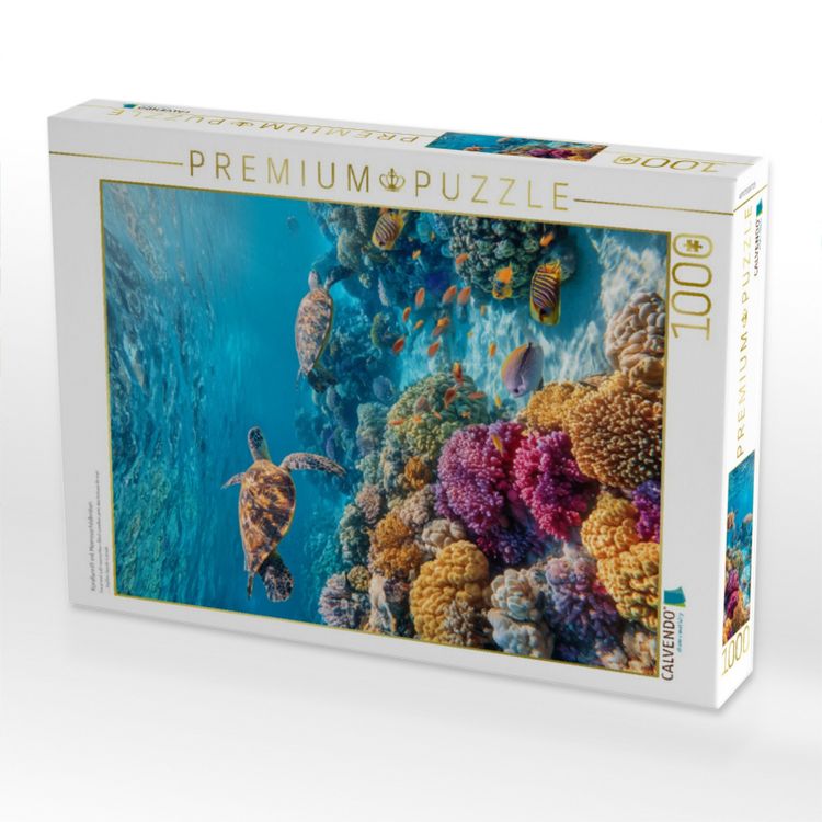 Produktbild: CALVENDO Puzzle Korallenriff mit Meeresschildkr&ouml;ten | 1000 Teile Lege-Gr&ouml;&szlig;e 64x48cm Foto-Puzzle f&uuml;r gl&uuml;ckliche Stunden