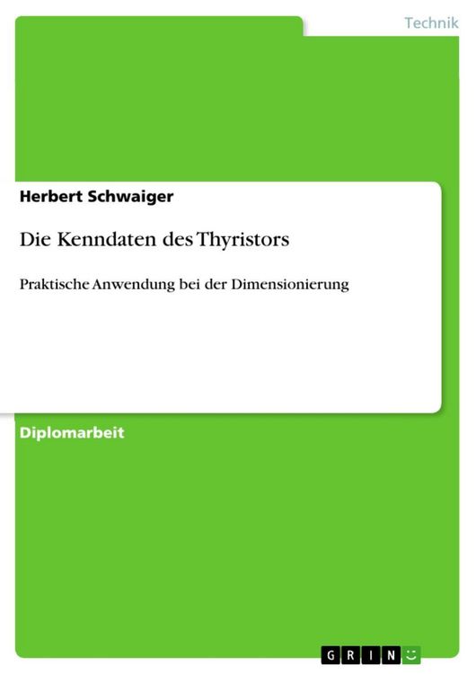 Produktbild: Die Kenndaten des Thyristors