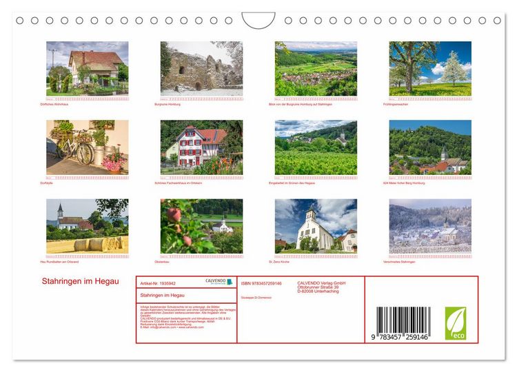 Produktbild: Stahringen im Hegau (Wandkalender 2026 DIN A4 quer), CALVENDO Monatskalender