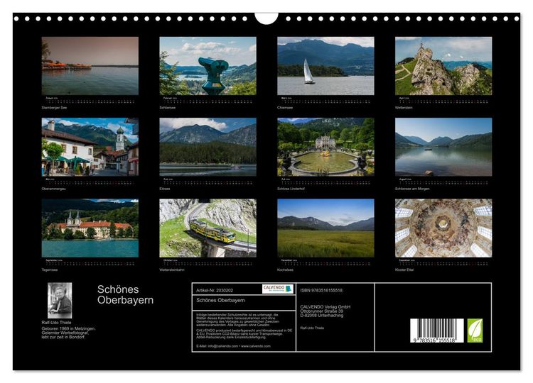 Produktbild: Sch&ouml;nes Oberbayern (Wandkalender 2026 DIN A3 quer), CALVENDO Monatskalender