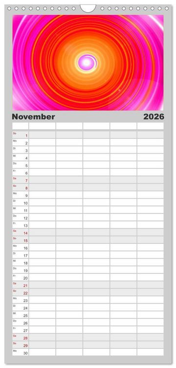 Produktbild: Familienplaner 2026 - Energie-Spiralen mit 5 Spalten (Wandkalender, 21 x 45 cm) CALVENDO
