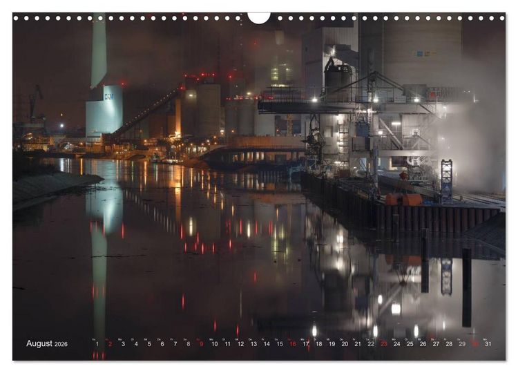 Produktbild: Mannheim 2026 - wenn es Nacht wird im Hafen (Wandkalender 2026 DIN A3 quer), CALVENDO Monatskalender