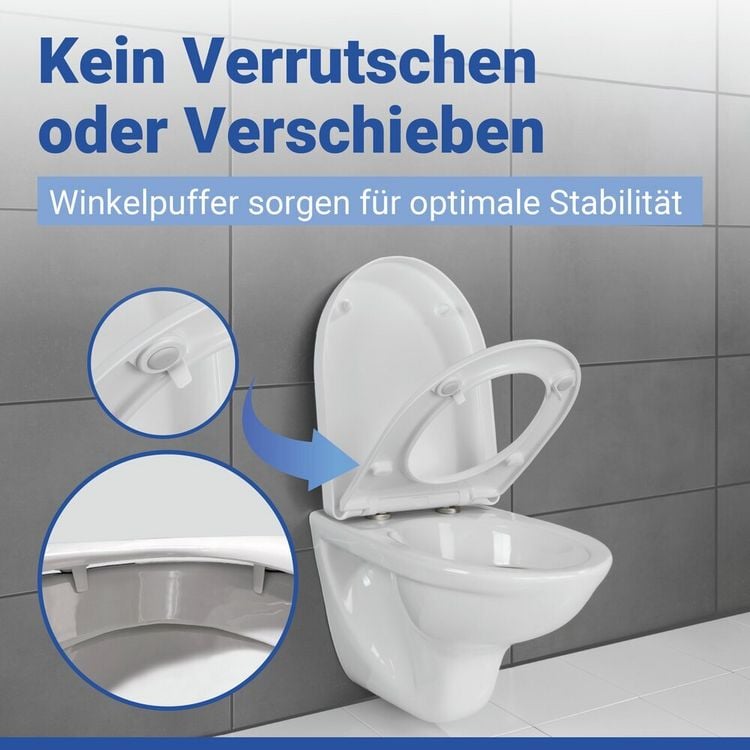 Produktbild: WC Sitz Mod. Sindia Wei&szlig;, stabiler Toilettensitz mit Absenkautomatik