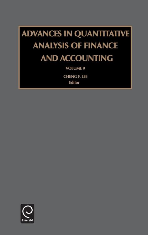Produktbild: Advances in Quantitative Analysis of Finance and Accounting