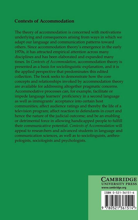 Produktbild: Contexts of Accommodation