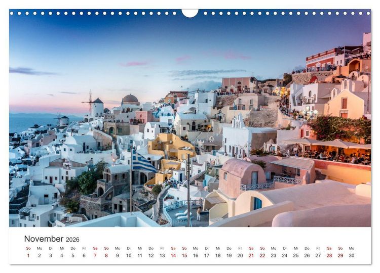 Produktbild: Santorin - Insel der wei&szlig;en H&auml;user (Wandkalender 2026 DIN A3 quer), CALVENDO Monatskalender