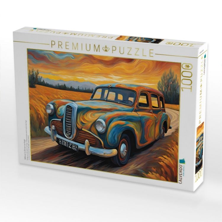 Produktbild: CALVENDO Puzzle Oldtimer im Stil von van Gogh | 1000 Teile Lege-Gr&ouml;&szlig;e 64x48cm Foto-Puzzle f&uuml;r gl&uuml;ckliche Stunden