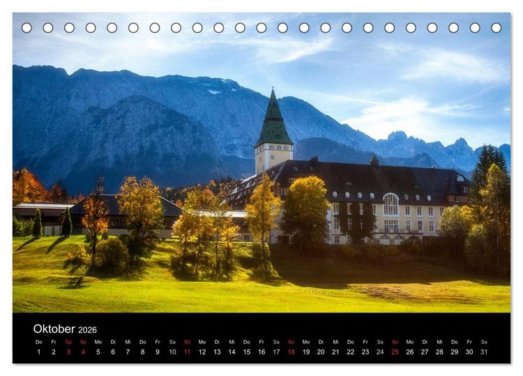 Produktbild: Bergblicke - Elmau (Tischkalender 2026 DIN A5 quer), CALVENDO Monatskalender