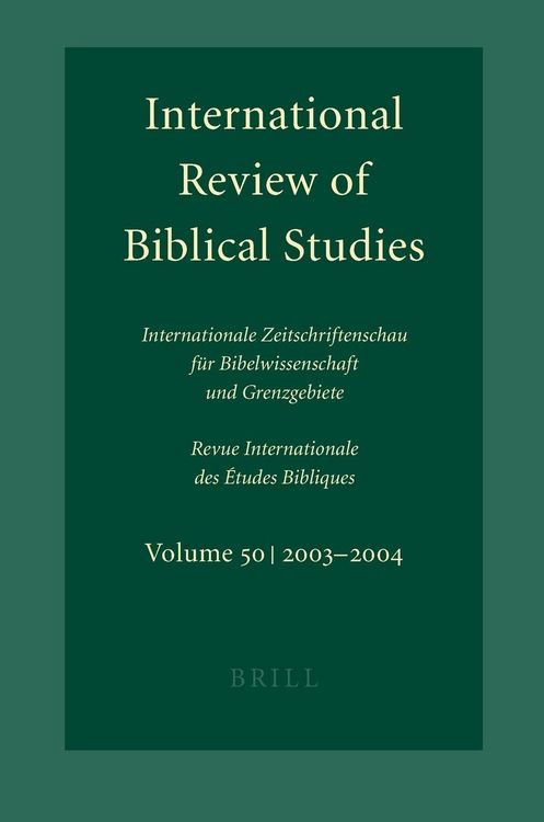 Produktbild: International Review of Biblical Studies, Volume 50 (2003-2004)