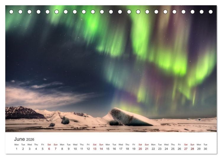 Produktbild: Iceland Aurora - Night Photography by Tony Prower (Desk Calendar 2026 DIN A5 landscape), CALVENDO 12 Month DeskCalendar