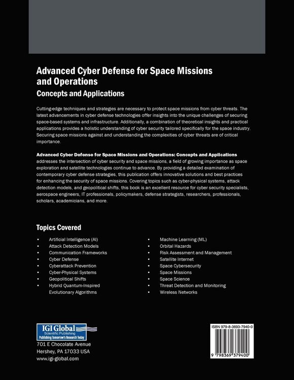 Produktbild: Advanced Cyber Defense for Space Missions and Operations