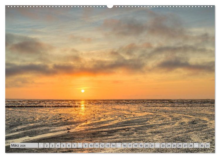 Produktbild: Wundersch&ouml;ne Nordsee - Faszinierende K&uuml;stenlandschaften (hochwertiger Premium Wandkalender 2026 DIN A2 quer), Kunstdruck in Hochglanz