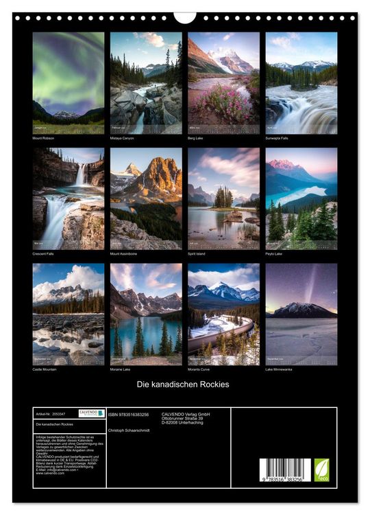 Produktbild: Die kanadischen Rockies (Wandkalender 2026 DIN A3 hoch), CALVENDO Monatskalender