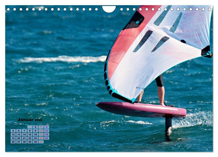 Produktbild: Wingfoilen - fliegen &uuml;ber das Wasser (Wandkalender 2026 DIN A4 quer), CALVENDO Monatskalender