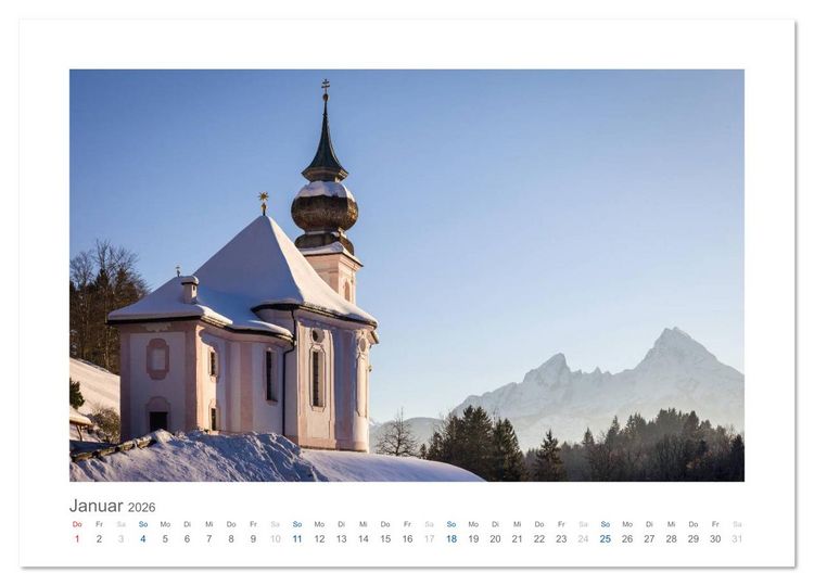 Produktbild: Berchtesgadener Alpen - Land von Watzmann und K&ouml;nigssee (Wandkalender 2026 DIN A2 quer), CALVENDO Monatskalender
