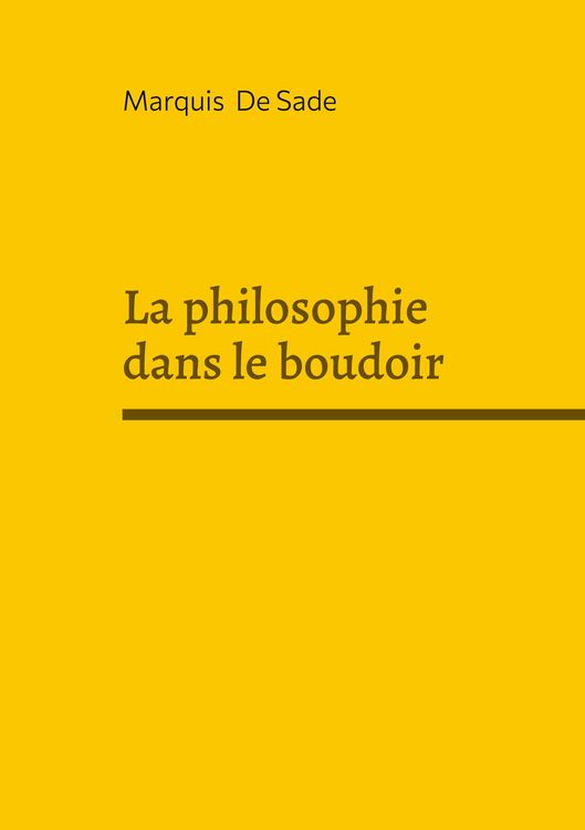 Produktbild: La philosophie dans le boudoir