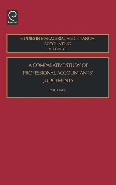 Produktbild: Comparative Study of Professional Accountants Judgements