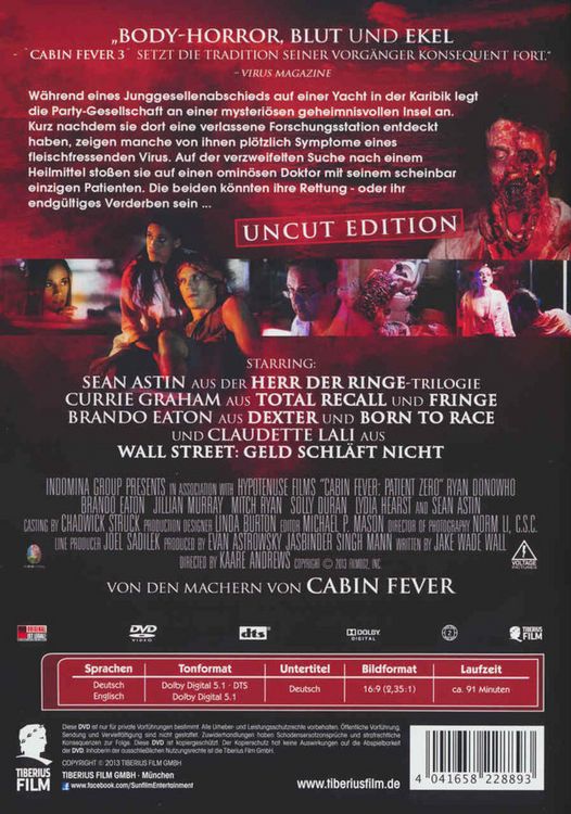 Produktbild: Cabin Fever 3 - Patient Zero - Uncut Edition