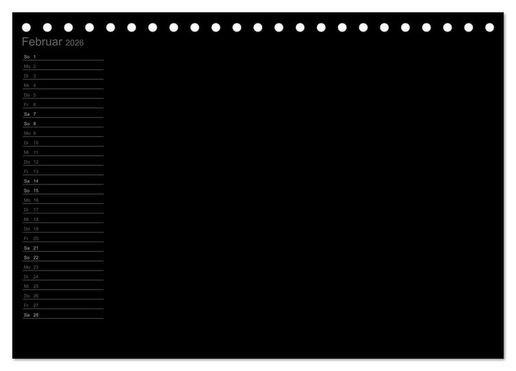 Produktbild: Bastel-Geburtstagskalender schwarz / Geburtstagskalender (Tischkalender 2026 DIN A5 quer), CALVENDO Monatskalender