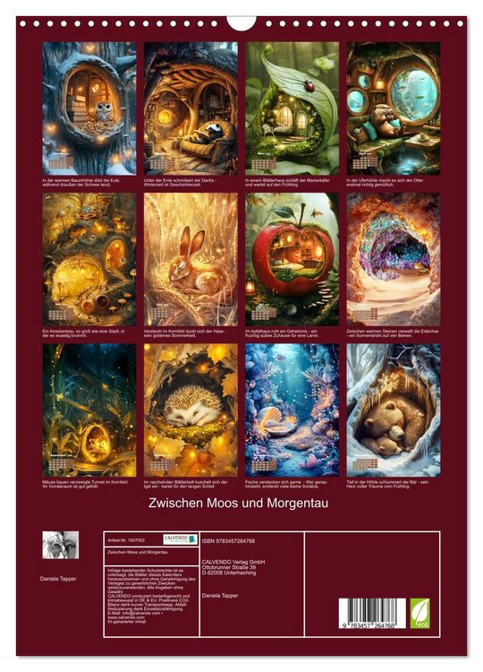 Produktbild: Zwischen Moos und Morgentau (Wandkalender 2026 DIN A3 hoch), CALVENDO Monatskalender