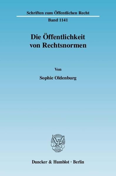 Produktbild: Die &Ouml;ffentlichkeit von Rechtsnormen.