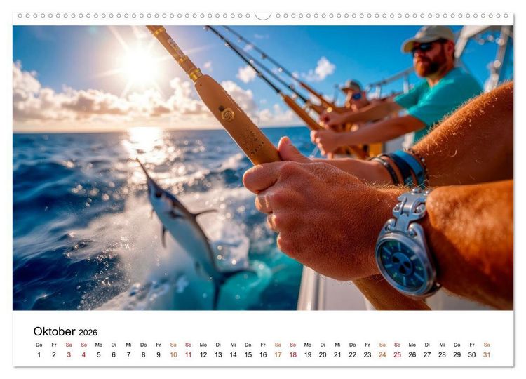 Produktbild: Angeln - der gro&szlig;e Fang (Wandkalender 2026 DIN A2 quer), CALVENDO Monatskalender