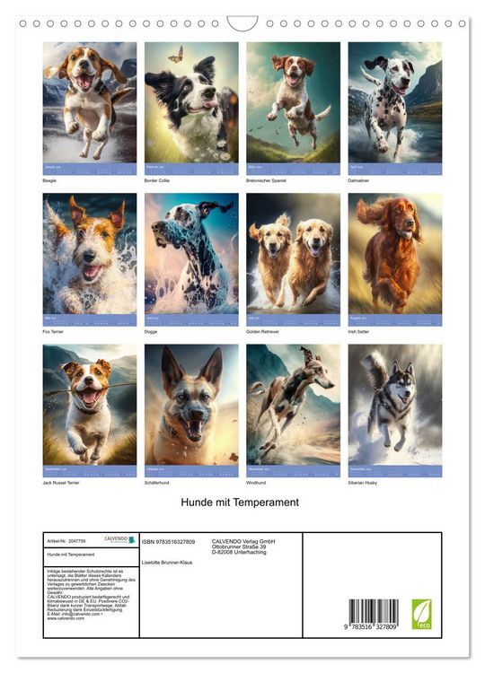 Produktbild: Hunde mit Temperament (Wandkalender 2026 DIN A3 hoch), CALVENDO Monatskalender