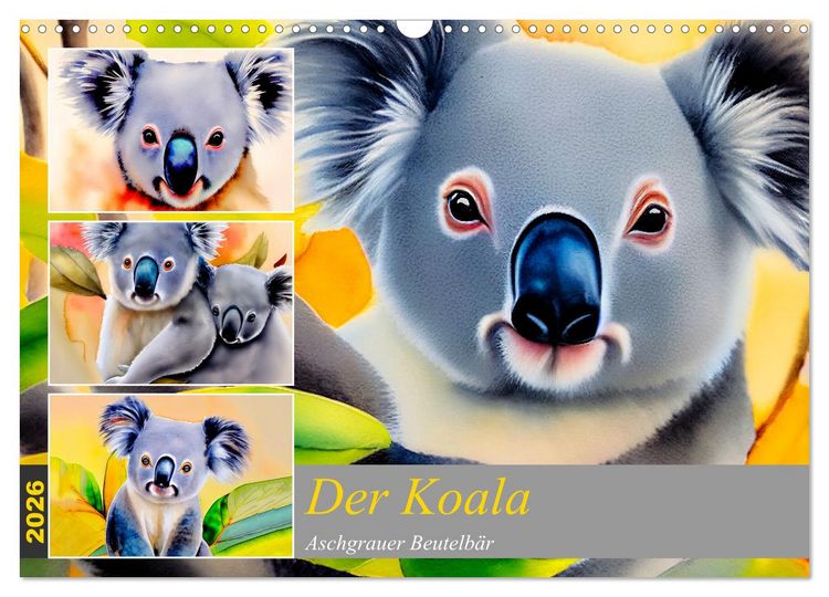 Produktbild: Der Koala 2026. Aschgrauer Beutelb&auml;r (Wandkalender 2026 DIN A3 quer), CALVENDO Monatskalender