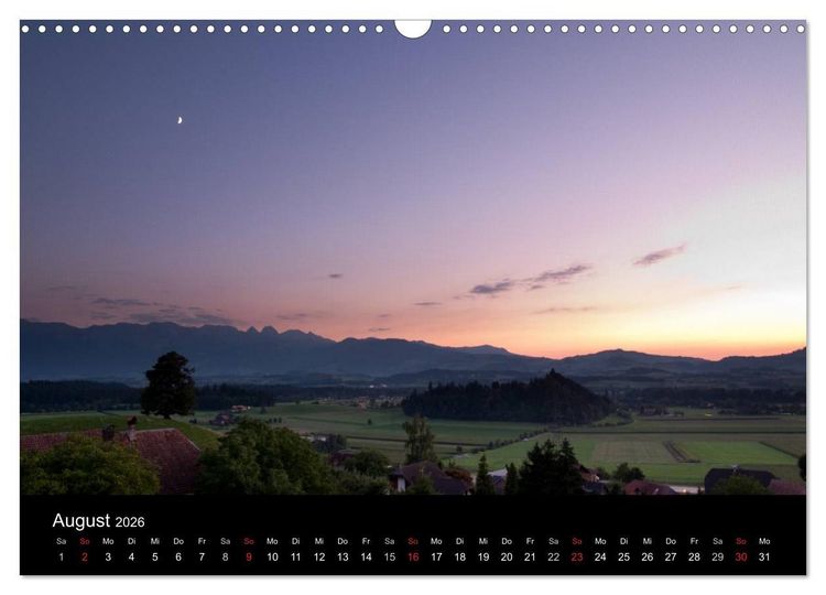 Produktbild: Lichtstimmungen Schweiz 2026 (Wandkalender 2026 DIN A3 quer), CALVENDO Monatskalender