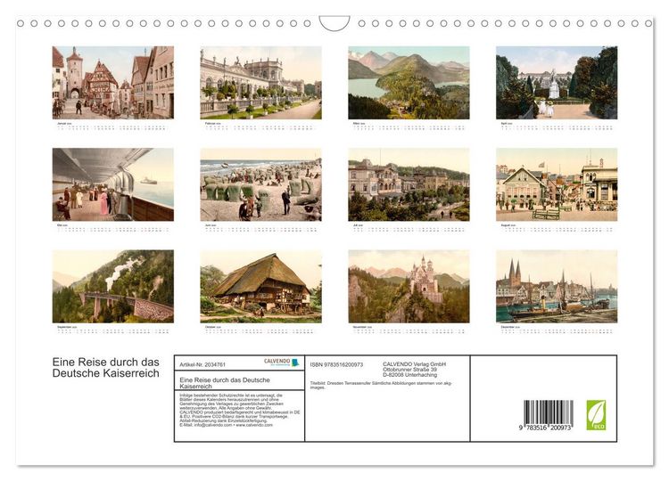 Produktbild: Eine Reise durch das Deutsche Kaiserreich (Wandkalender 2026 DIN A3 quer), CALVENDO Monatskalender