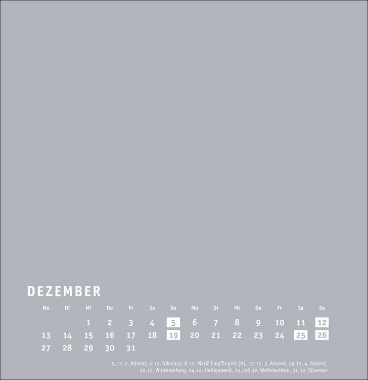 Produktbild: Premium-Bastelkalender silbergrau gro&szlig; 2027