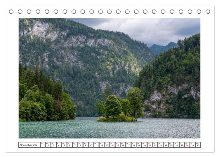 Produktbild: Morgen am K&ouml;nigssee - Spiegelungen und Stille (Tischkalender 2026 DIN A5 quer), CALVENDO Monatskalender