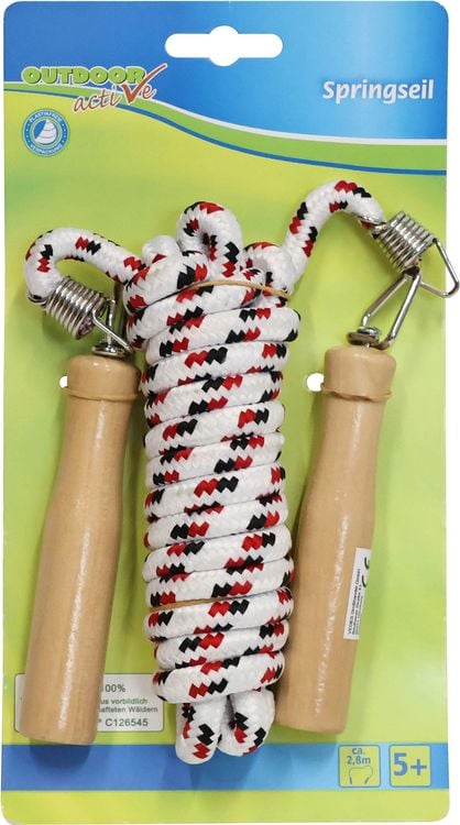 Produktbild: Outdoor active Springseil mit Holzgriffen, L&auml;nge 280 cm