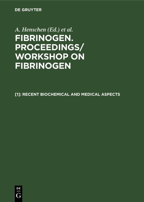 Produktbild: Recent biochemical and medical aspects