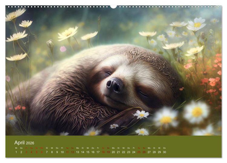 Produktbild: Der Kalender f&uuml;r echte Faultiere (hochwertiger Premium Wandkalender 2026 DIN A2 quer), Kunstdruck in Hochglanz