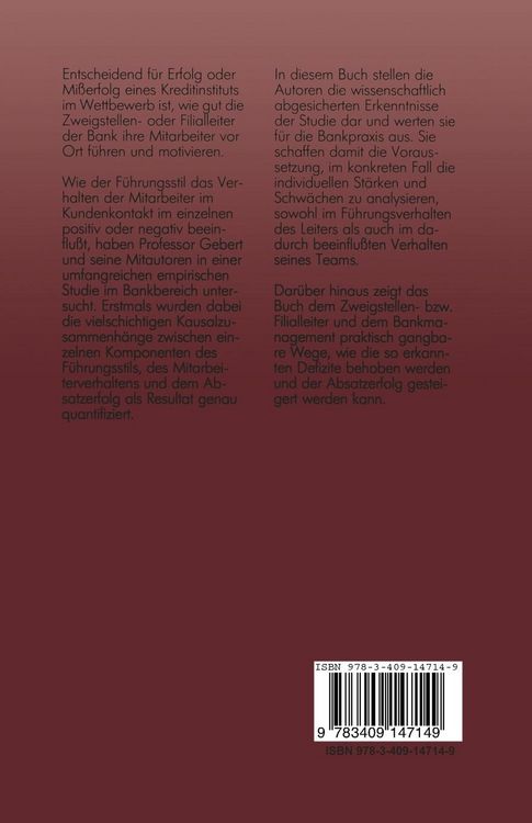 Produktbild: F&uuml;hrungsstil und Absatzerfolg in Kreditinstituten