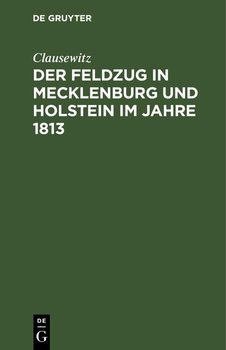 Produktbild: Der Feldzug in Mecklenburg und Holstein im Jahre 1813