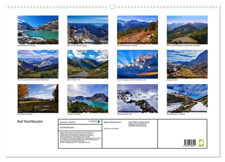 Produktbild: Auf Hochtouren (Wandkalender 2026 DIN A2 quer), CALVENDO Monatskalender