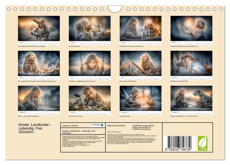 Produktbild: Kinder. Landkinder - Lebendig. Frei. Gl&uuml;cklich. (Wandkalender 2027 DIN A4 quer), CALVENDO Monatskalender