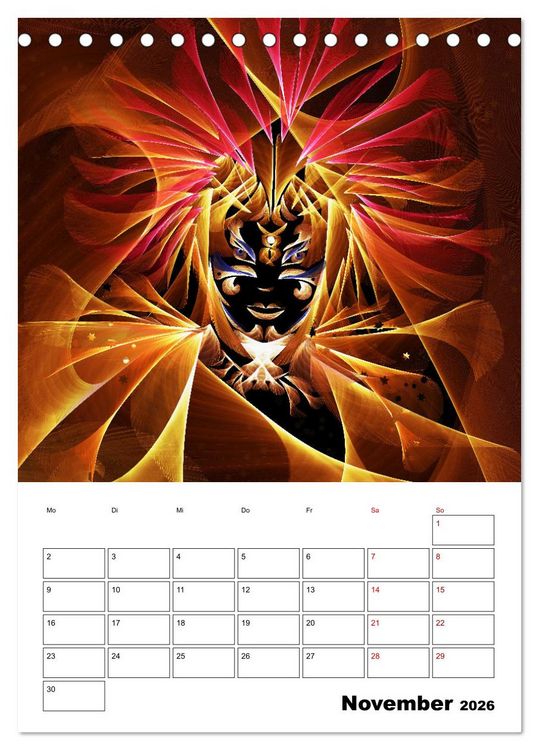 Produktbild: Zauberhaftes Textildesign (Tischkalender 2026 DIN A5 hoch), CALVENDO Monatskalender