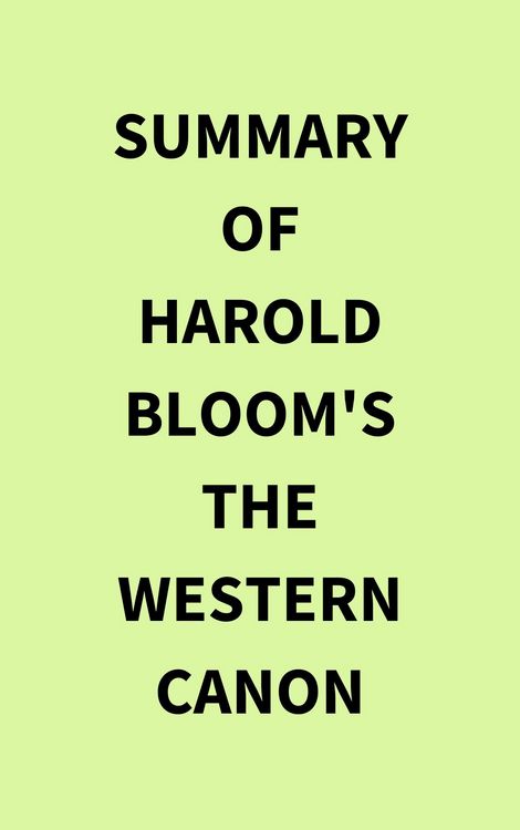 Produktbild: Summary of Harold Bloom's The Western Canon