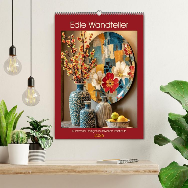 Produktbild: Edle Wandteller. Kunstvolle Designs in stilvollen Interieurs (Wandkalender 2026 DIN A2 hoch), CALVENDO Monatskalender