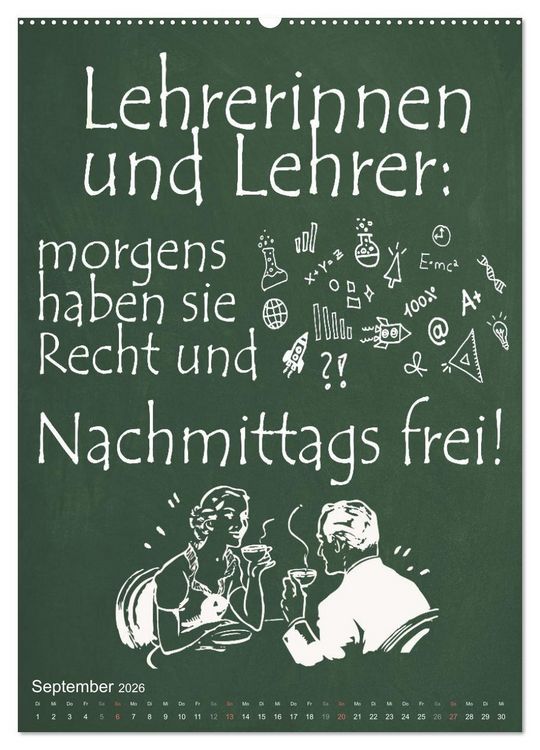 Produktbild: Coole Lehrerspr&uuml;che (Wandkalender 2026 DIN A2 hoch), CALVENDO Monatskalender