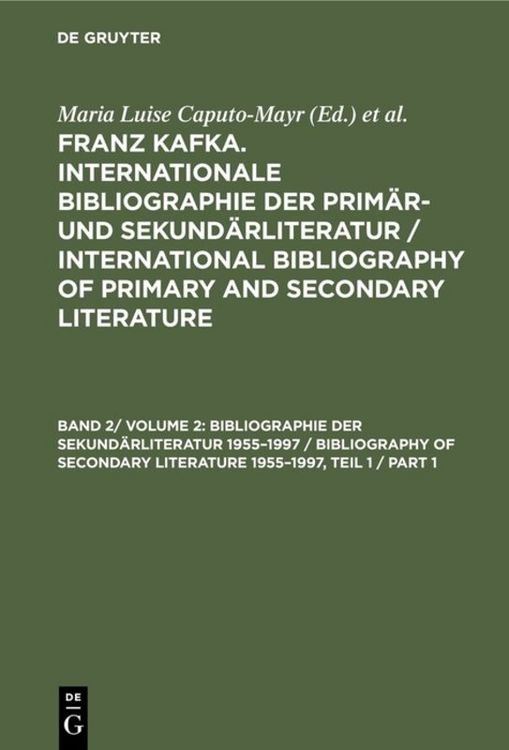 Produktbild: Bibliographie der Sekund&auml;rliteratur 1955&ndash;1997 / Bibliography of Secondary Literature 1955&ndash;1997