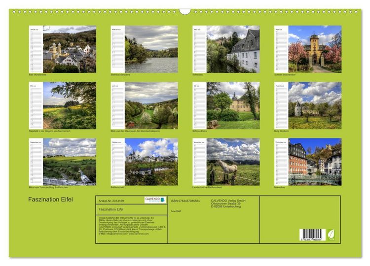 Produktbild: Faszination Eifel (Wandkalender 2026 DIN A2 quer), CALVENDO Monatskalender