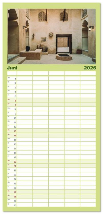 Produktbild: Familienplaner 2026 - OMAN - Orientperle mit 5 Spalten (Wandkalender, 21 x 45 cm) CALVENDO