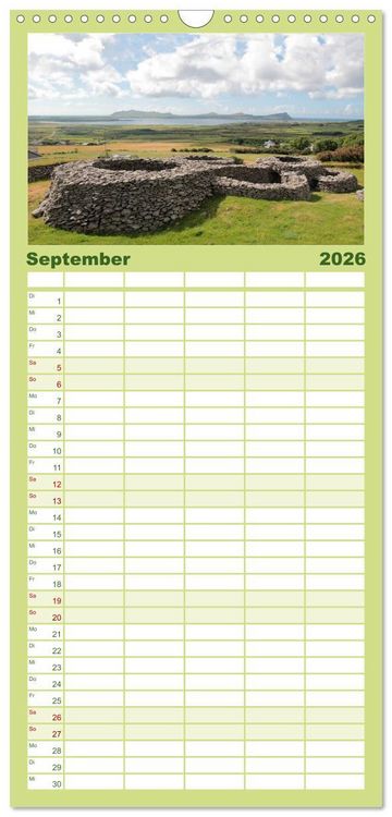 Produktbild: Familienplaner 2026 - Irland mit 5 Spalten (Wandkalender, 21 x 45 cm) CALVENDO
