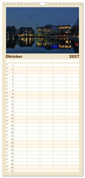 Produktbild: Familienplaner 2027 - K&ouml;ln bei Nacht mit 5 Spalten (Wandkalender, 21 x 45 cm) CALVENDO