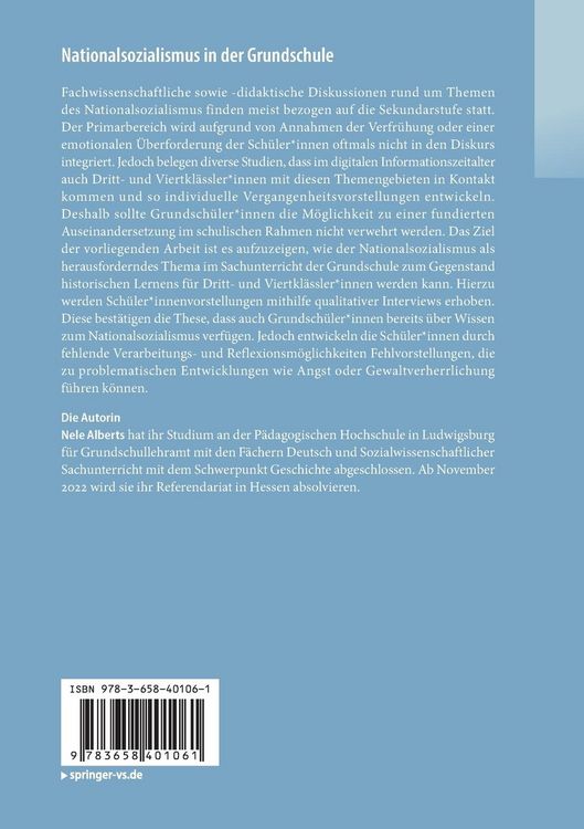 Produktbild: Nationalsozialismus in der Grundschule